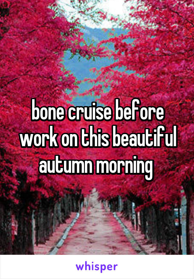 bone cruise before work on this beautiful autumn morning 