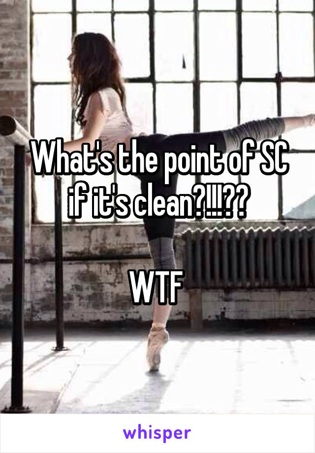 What's the point of SC if it's clean?!!!??

WTF 