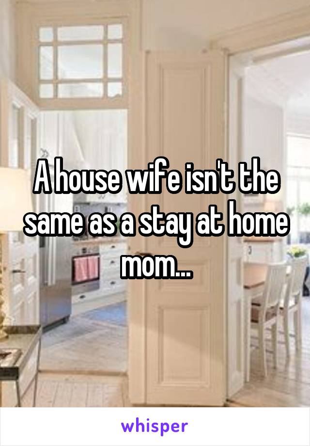 A house wife isn't the same as a stay at home mom...