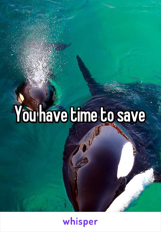 You have time to save 