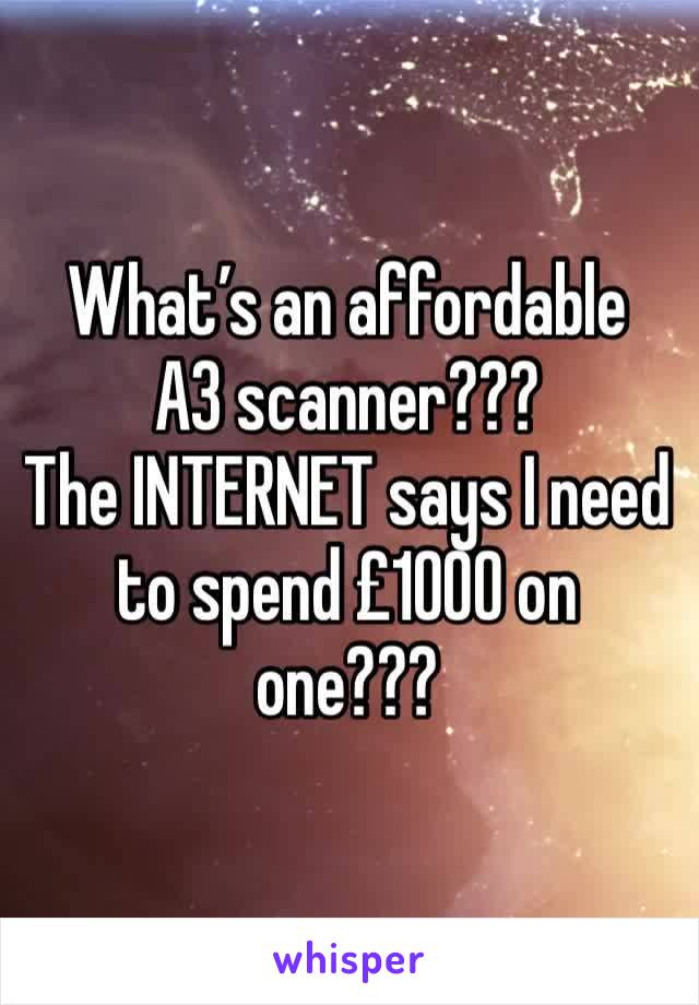 What’s an affordable A3 scanner???
The INTERNET says I need to spend £1000 on one???