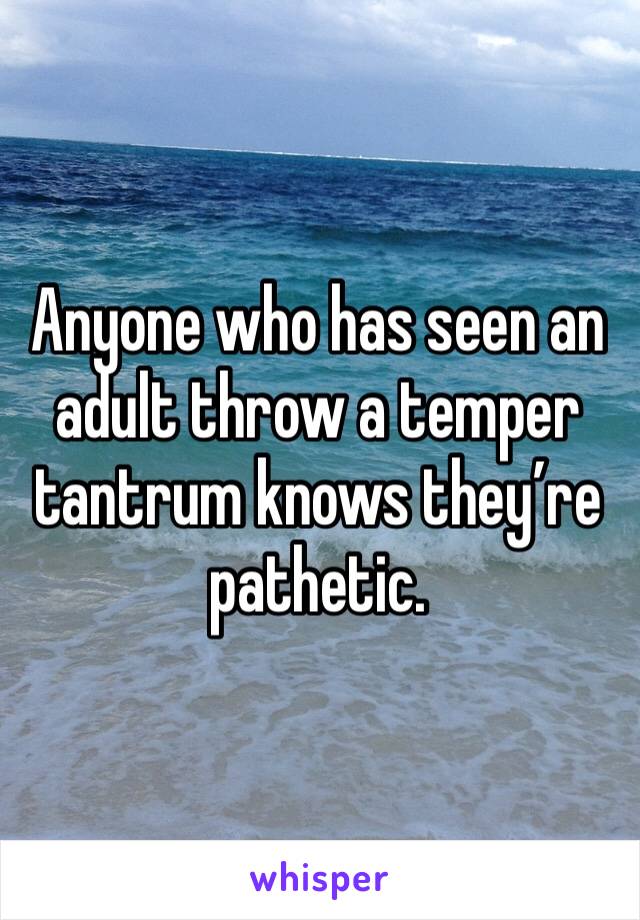 Anyone who has seen an adult throw a temper tantrum knows they’re pathetic. 