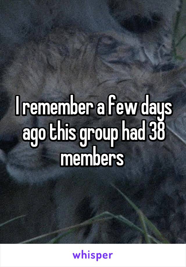 I remember a few days ago this group had 38 members 