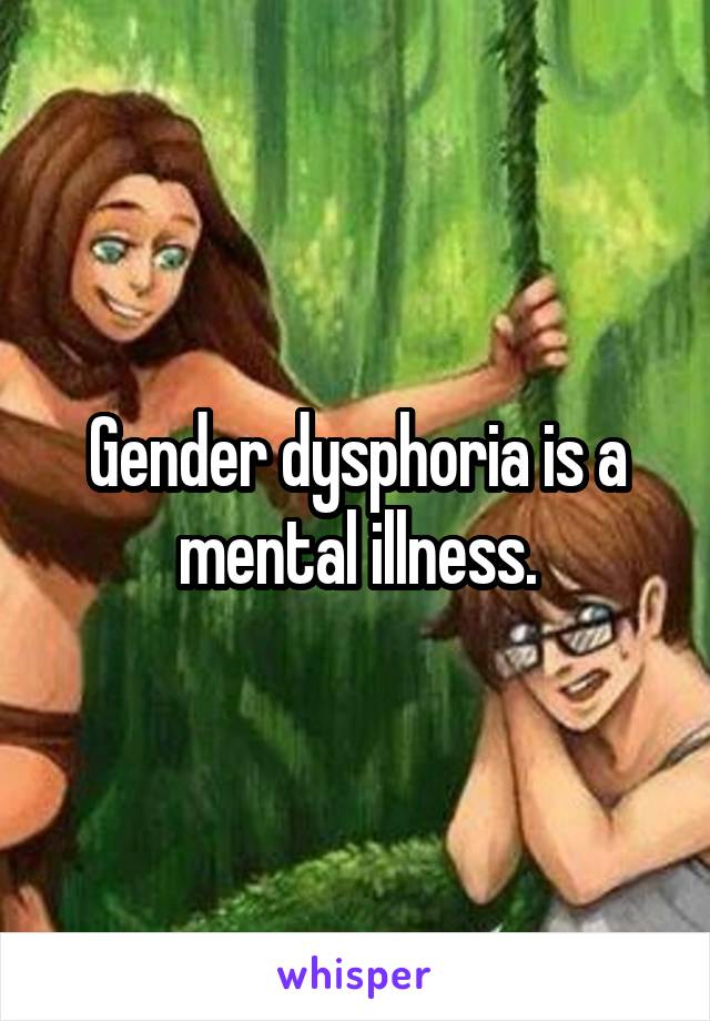 Gender dysphoria is a mental illness.