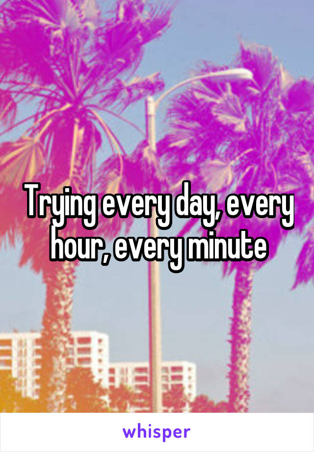 Trying every day, every hour, every minute