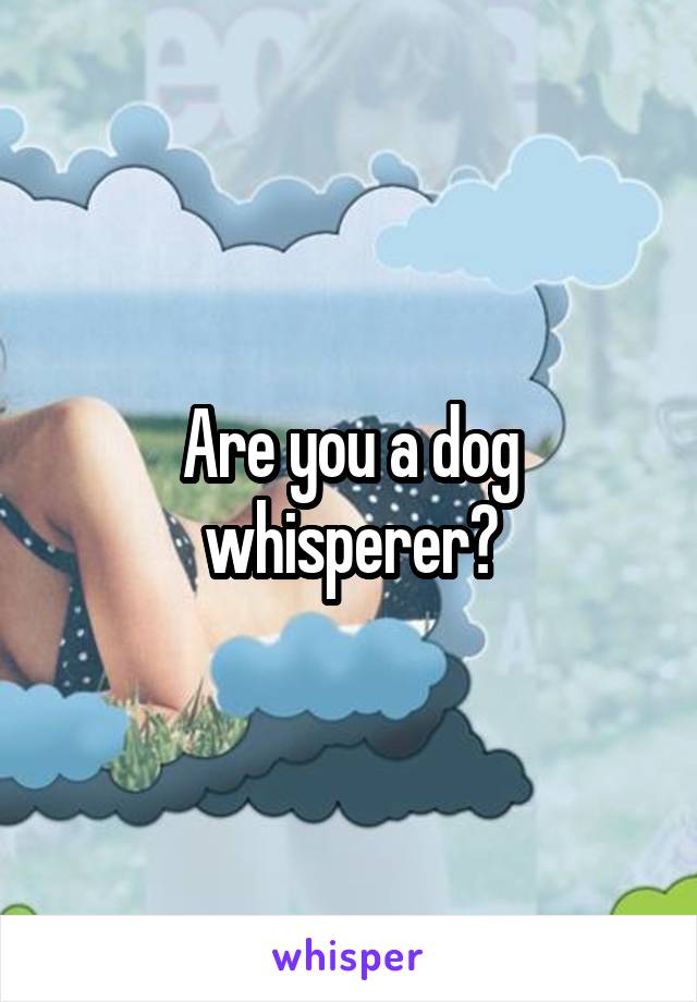Are you a dog whisperer?