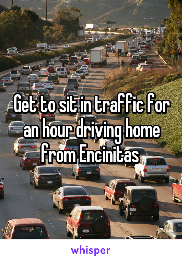 Get to sit in traffic for an hour driving home from Encinitas 