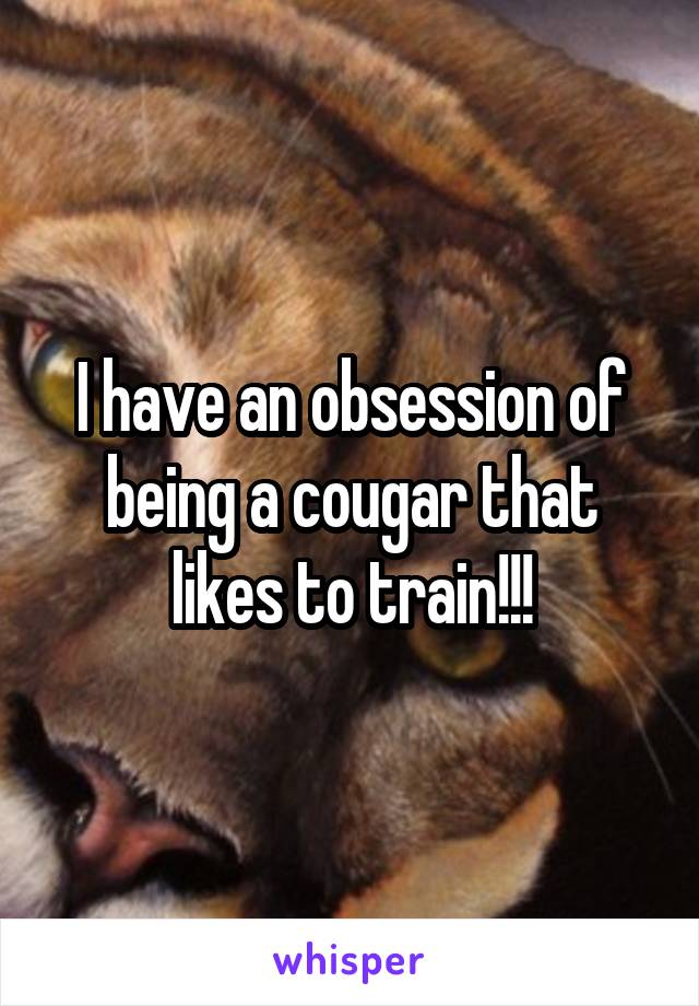 I have an obsession of being a cougar that likes to train!!!