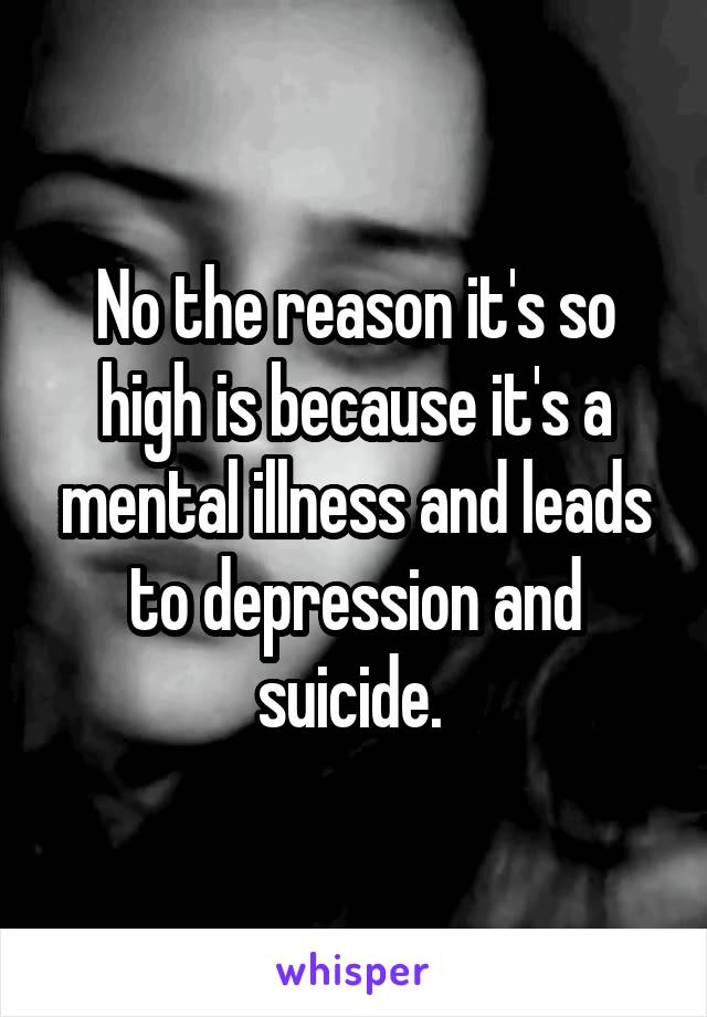 No the reason it's so high is because it's a mental illness and leads to depression and suicide. 