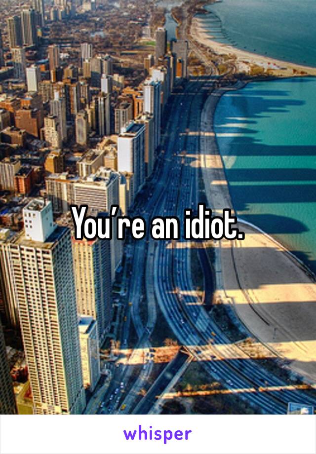 You’re an idiot.