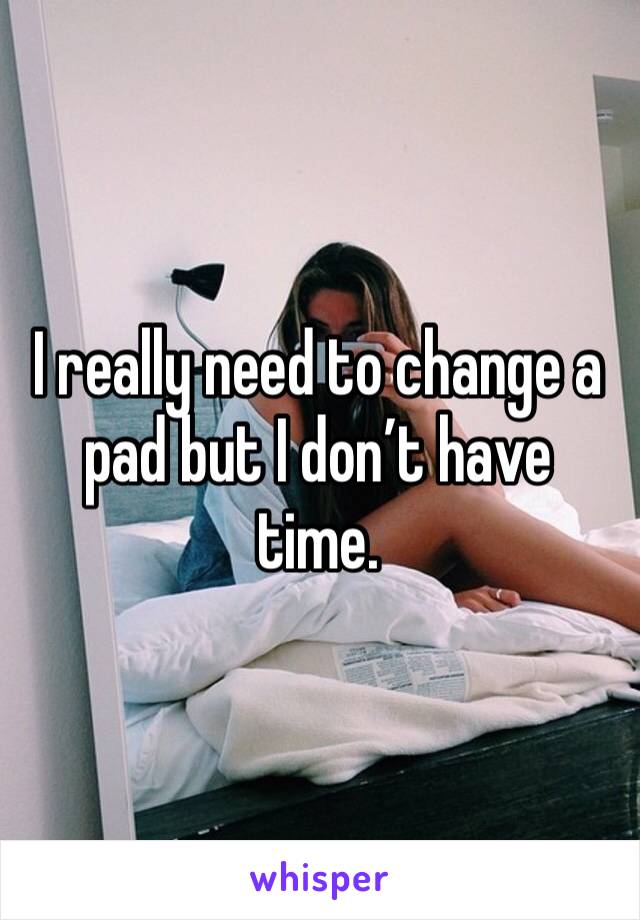 I really need to change a pad but I don’t have time.