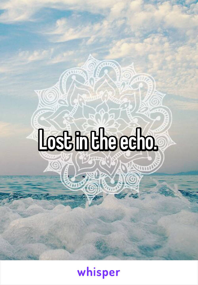 Lost in the echo. 
