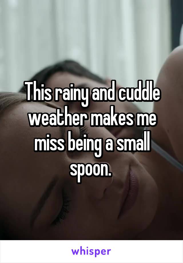 This rainy and cuddle weather makes me miss being a small spoon. 