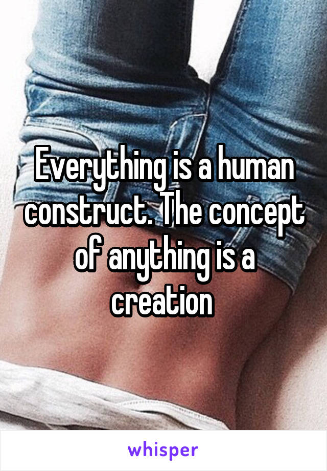 Everything is a human construct. The concept of anything is a creation 