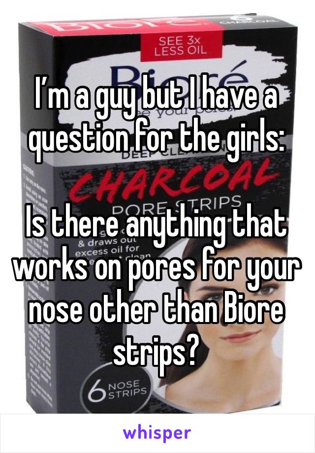 I’m a guy but I have a question for the girls:

Is there anything that works on pores for your nose other than Biore strips?