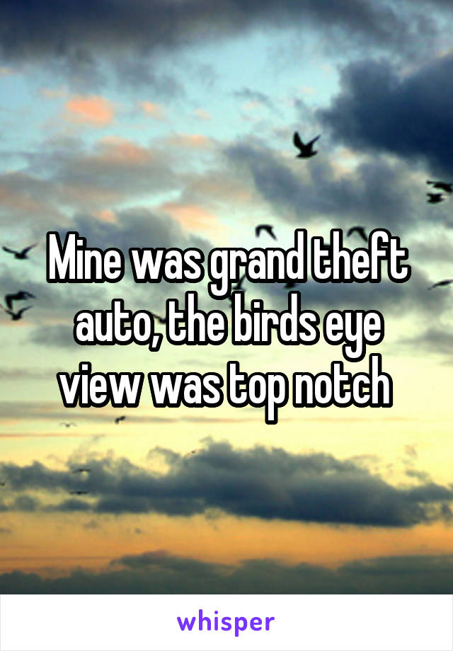 Mine was grand theft auto, the birds eye view was top notch 