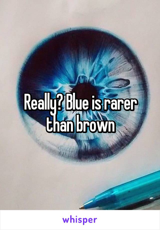 Really? Blue is rarer than brown