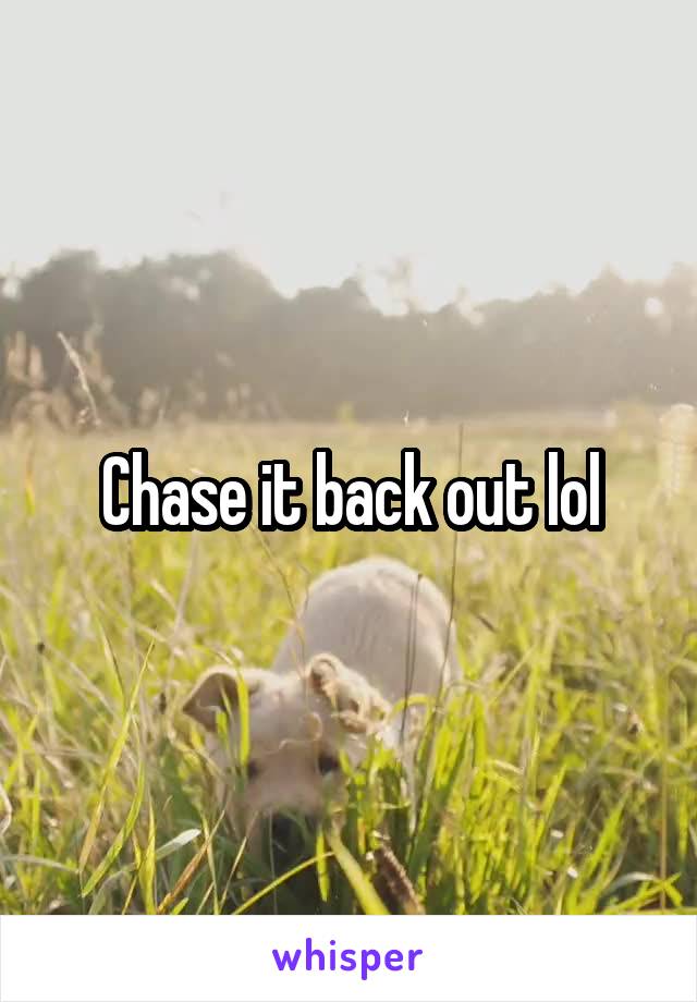 Chase it back out lol