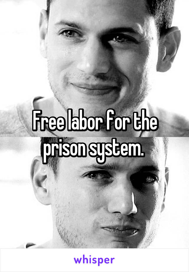 Free labor for the prison system. 