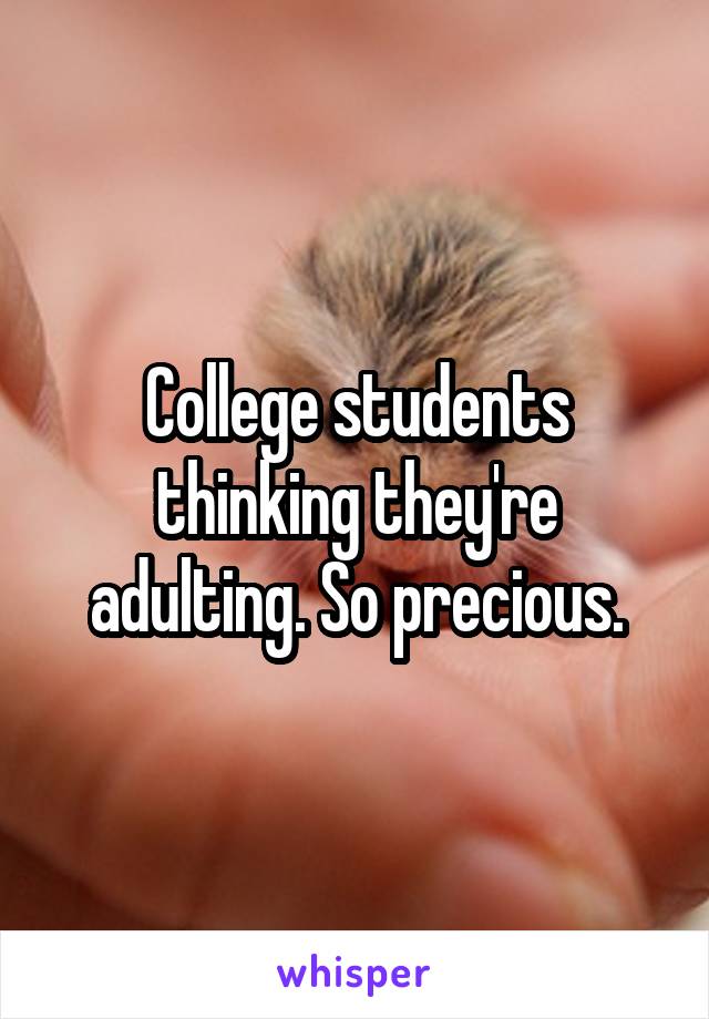 College students thinking they're adulting. So precious.