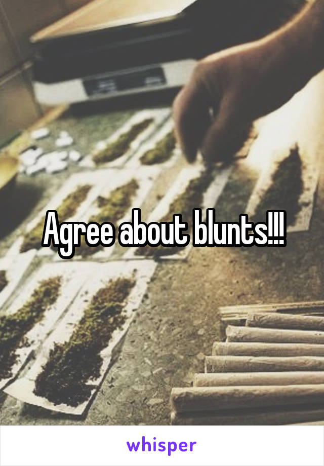 Agree about blunts!!!