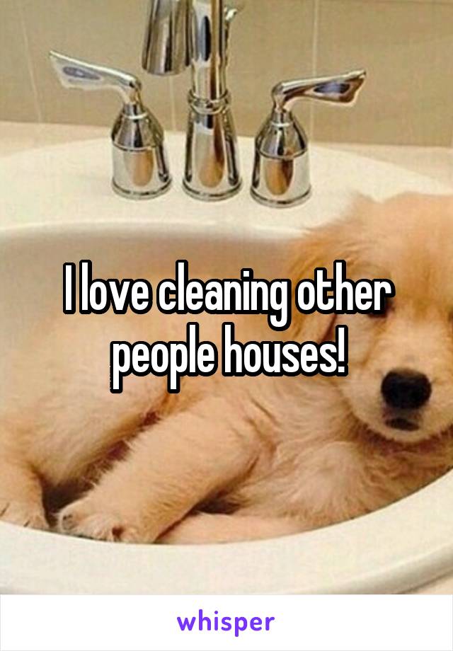 I love cleaning other people houses!