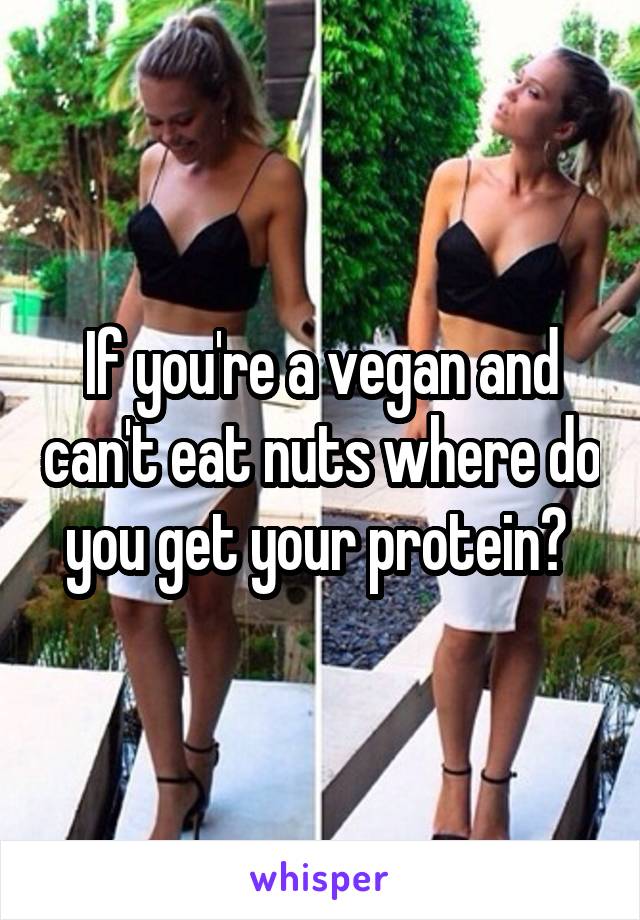 If you're a vegan and can't eat nuts where do you get your protein? 