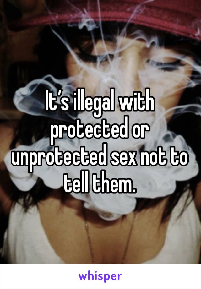 It’s illegal with protected or unprotected sex not to tell them. 