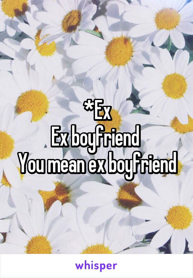 *Ex
Ex boyfriend 
You mean ex boyfriend