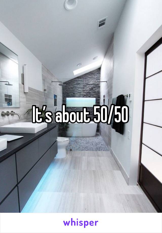 It’s about 50/50