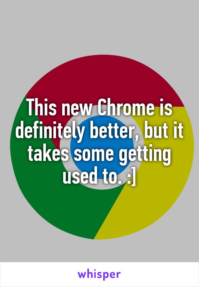 This new Chrome is definitely better, but it takes some getting used to. :]