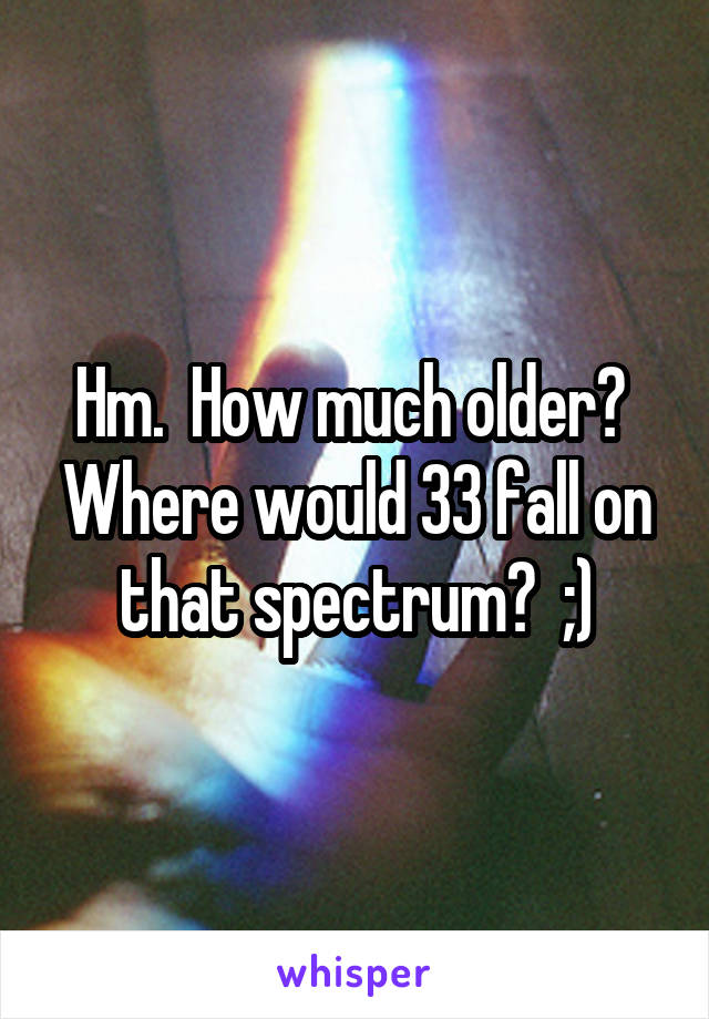 Hm.  How much older?  Where would 33 fall on that spectrum?  ;)
