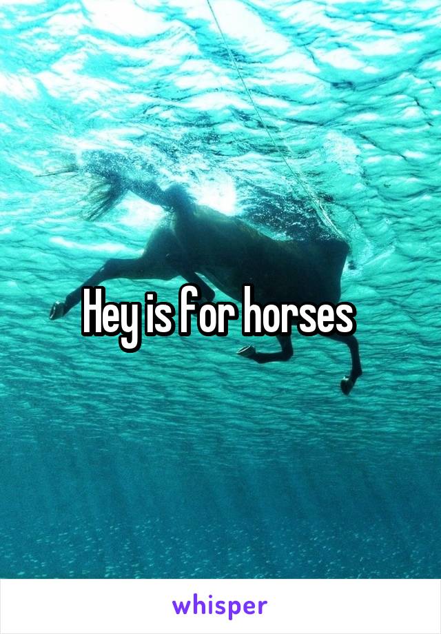 Hey is for horses 