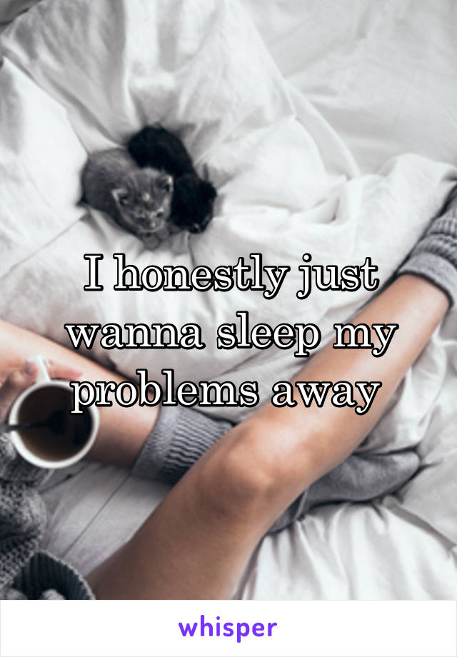 I honestly just wanna sleep my problems away 