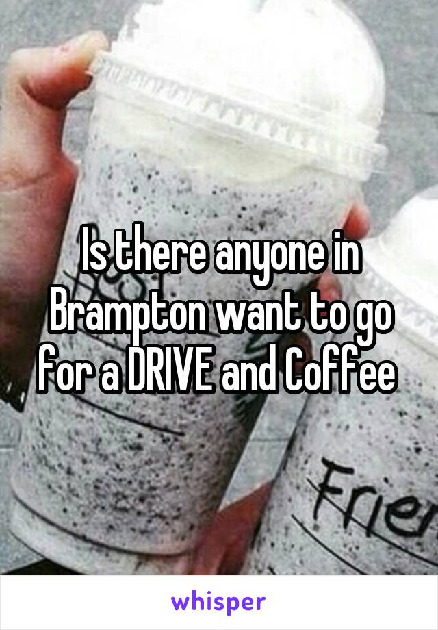 Is there anyone in Brampton want to go for a DRIVE and Coffee 
