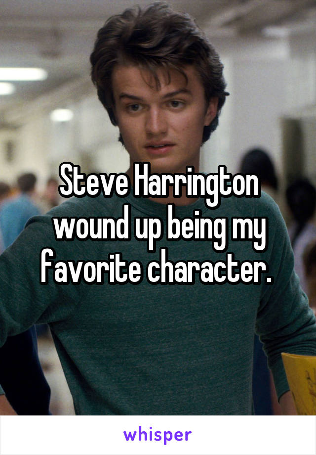 Steve Harrington wound up being my favorite character. 