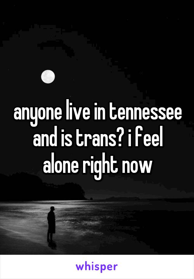 anyone live in tennessee and is trans? i feel alone right now