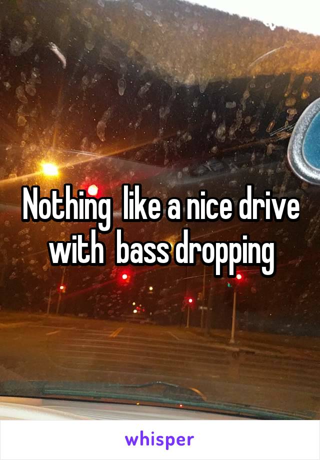 Nothing  like a nice drive  with  bass dropping 