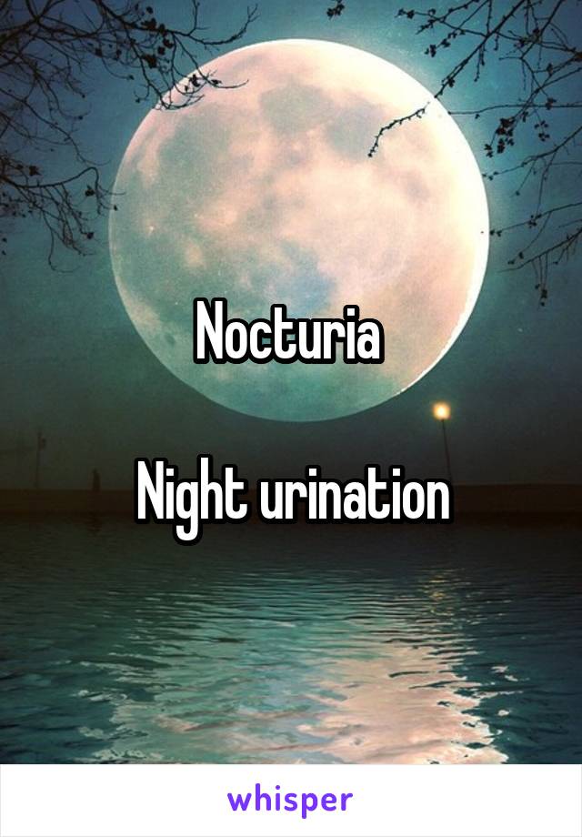 Nocturia 

Night urination