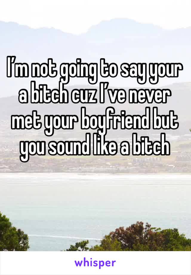 I’m not going to say your a bitch cuz I’ve never met your boyfriend but you sound like a bitch