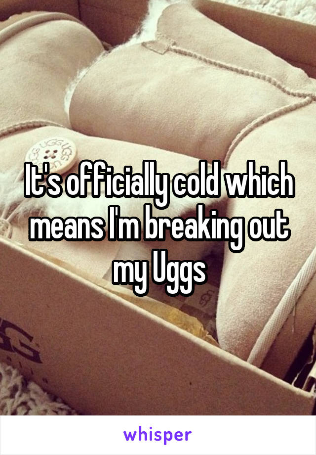It's officially cold which means I'm breaking out my Uggs