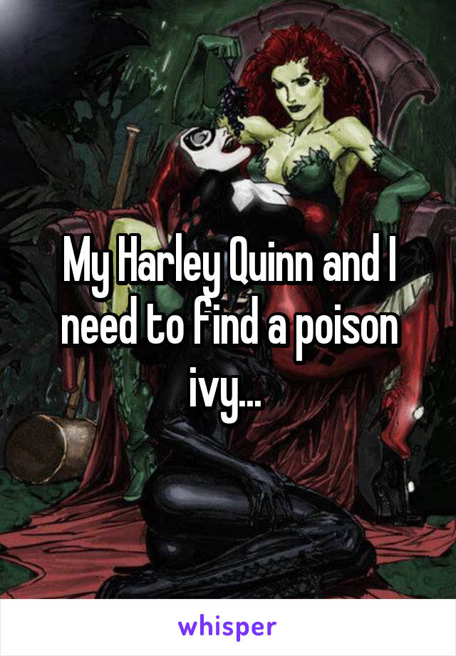 My Harley Quinn and I need to find a poison ivy... 