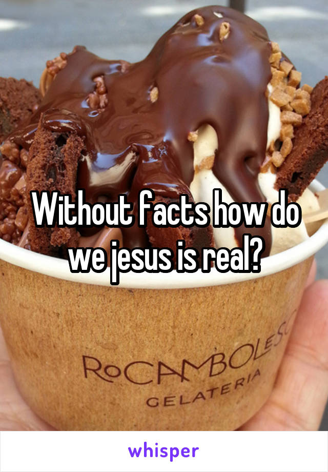 Without facts how do we jesus is real?