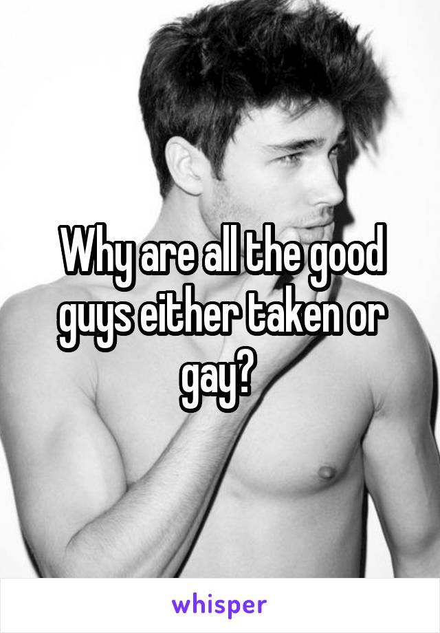 Why are all the good guys either taken or gay? 