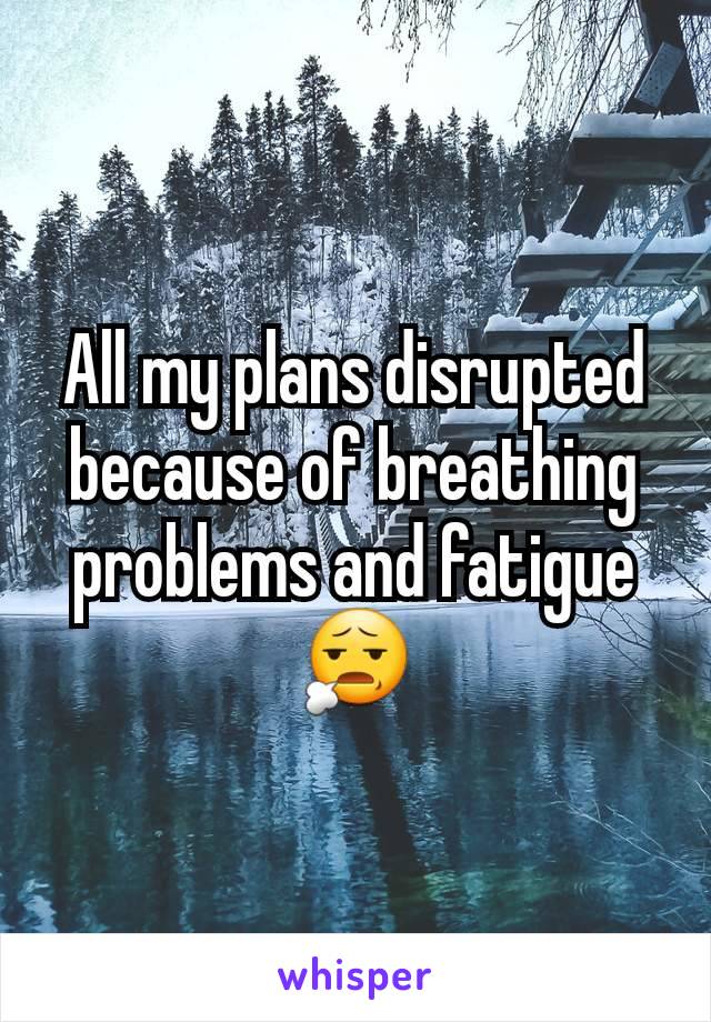 All my plans disrupted because of breathing problems and fatigue 😧