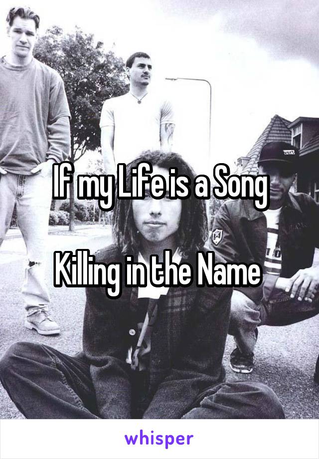 If my Life is a Song

Killing in the Name 