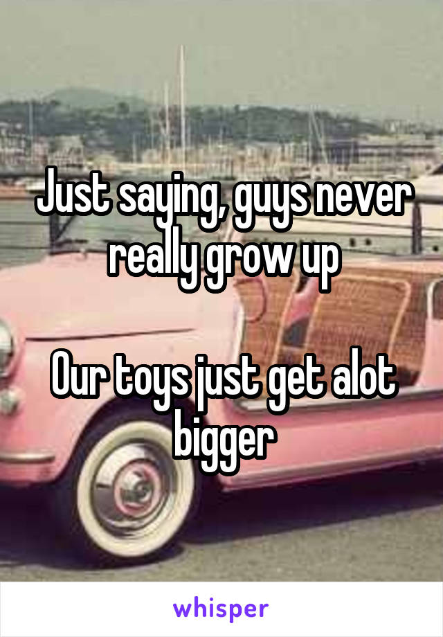 Just saying, guys never really grow up

Our toys just get alot bigger