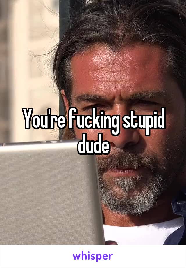 You're fucking stupid dude