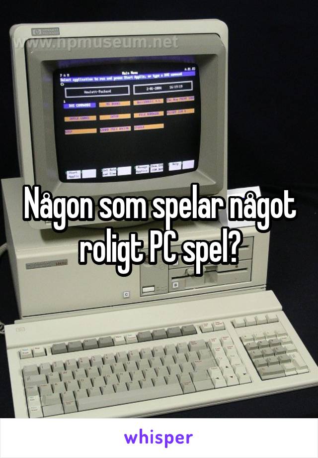 Någon som spelar något roligt PC spel?