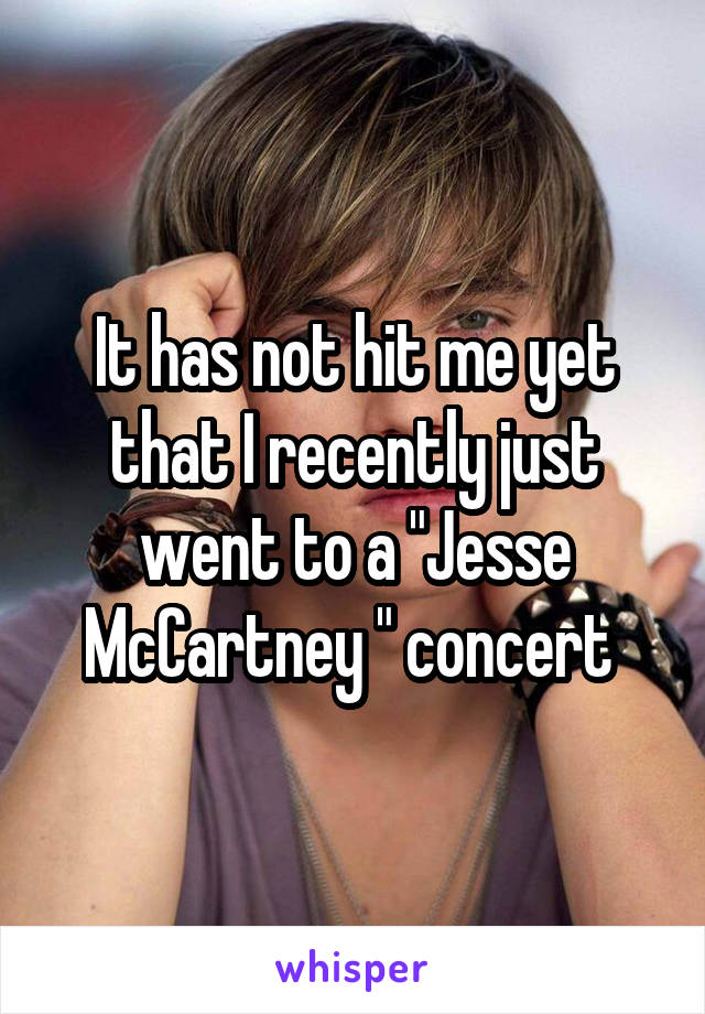 It has not hit me yet that I recently just went to a "Jesse McCartney " concert 